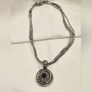 Premier Designs Nora Pendant With Three Strand Silver Tone Necklace